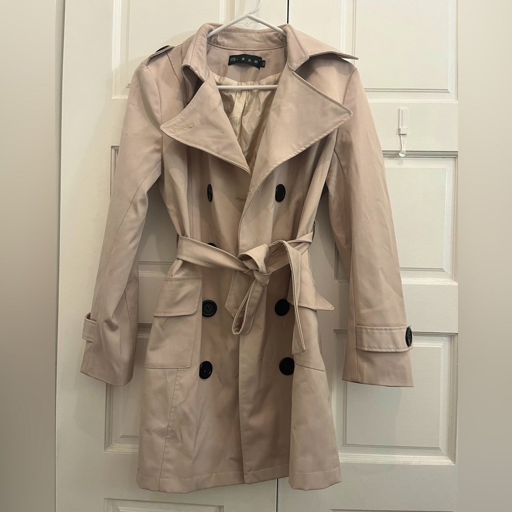 Beige trench coat